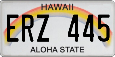 HI license plate ERZ445