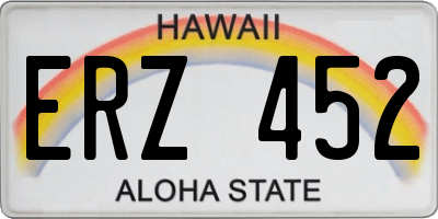 HI license plate ERZ452