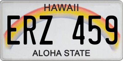 HI license plate ERZ459