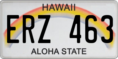 HI license plate ERZ463