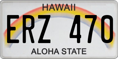 HI license plate ERZ470