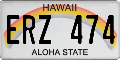 HI license plate ERZ474