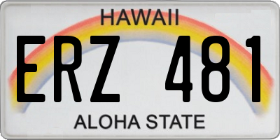 HI license plate ERZ481