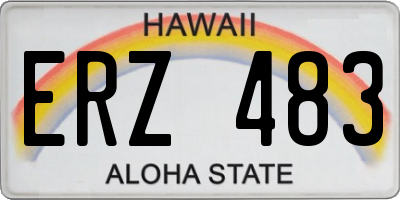 HI license plate ERZ483