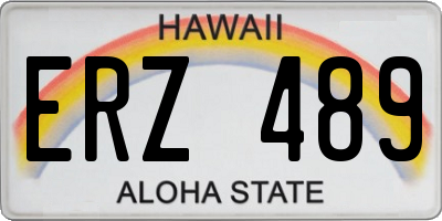 HI license plate ERZ489