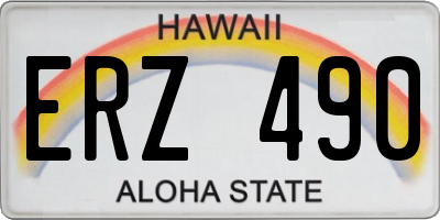 HI license plate ERZ490