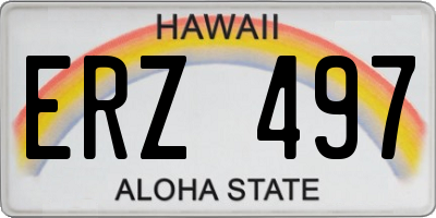 HI license plate ERZ497