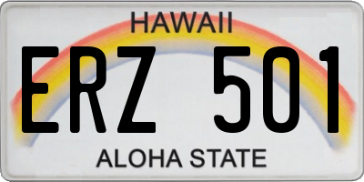 HI license plate ERZ501