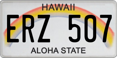 HI license plate ERZ507
