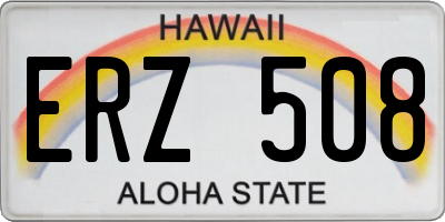 HI license plate ERZ508