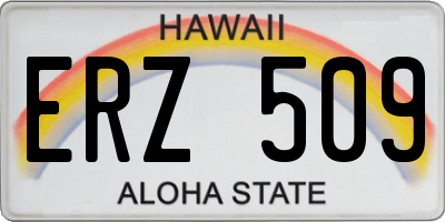 HI license plate ERZ509