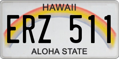 HI license plate ERZ511
