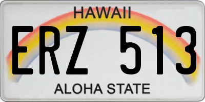 HI license plate ERZ513