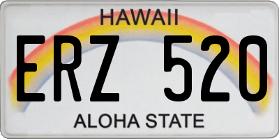 HI license plate ERZ520