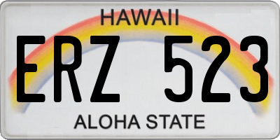 HI license plate ERZ523