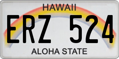 HI license plate ERZ524