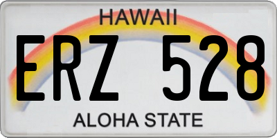 HI license plate ERZ528
