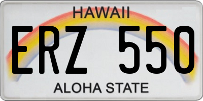 HI license plate ERZ550