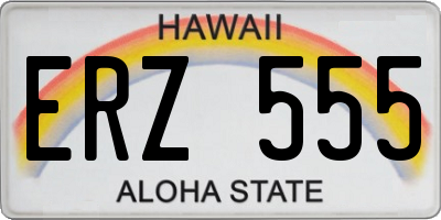 HI license plate ERZ555