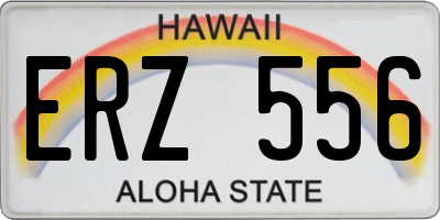 HI license plate ERZ556