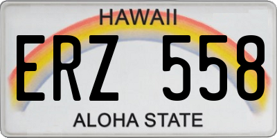 HI license plate ERZ558