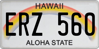 HI license plate ERZ560