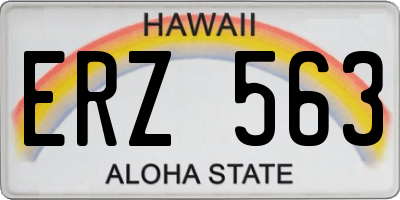 HI license plate ERZ563