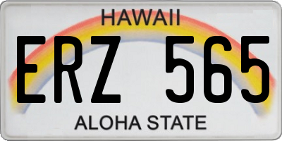 HI license plate ERZ565