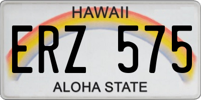 HI license plate ERZ575