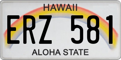 HI license plate ERZ581