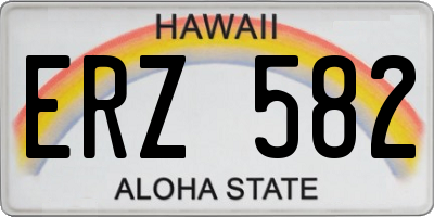 HI license plate ERZ582