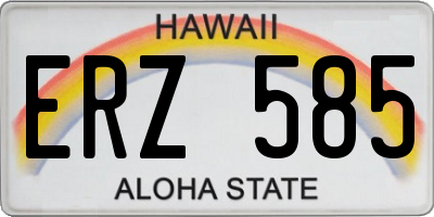 HI license plate ERZ585