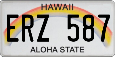 HI license plate ERZ587