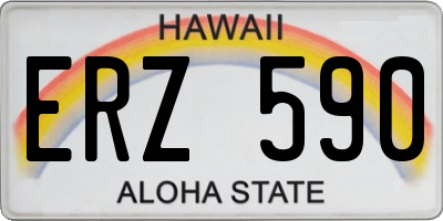 HI license plate ERZ590