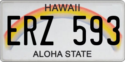 HI license plate ERZ593
