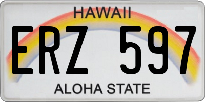 HI license plate ERZ597