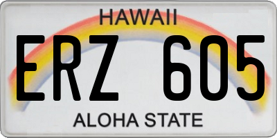 HI license plate ERZ605
