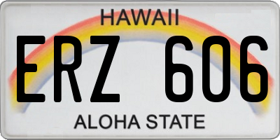 HI license plate ERZ606