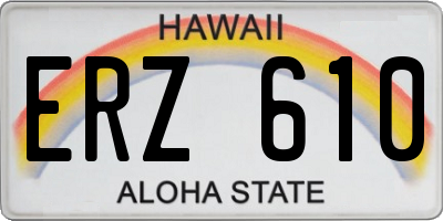 HI license plate ERZ610