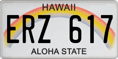 HI license plate ERZ617