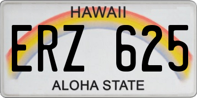 HI license plate ERZ625