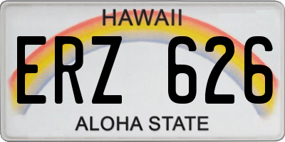 HI license plate ERZ626