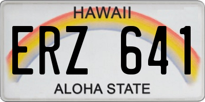 HI license plate ERZ641