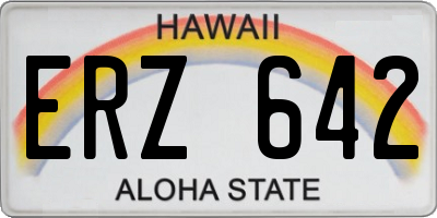 HI license plate ERZ642