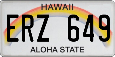 HI license plate ERZ649