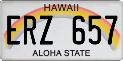 HI license plate ERZ657