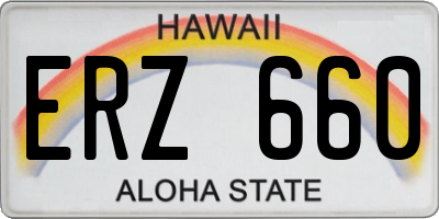 HI license plate ERZ660
