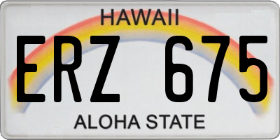 HI license plate ERZ675