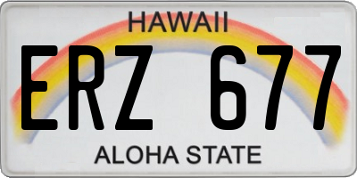 HI license plate ERZ677