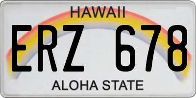 HI license plate ERZ678